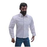1/6 Male White Shirt Long Sleeve Clothes Model For 12
