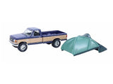 1987 Ford F-150 XLT Lariat - Blue w/ Tent 1:64 Scale Model - Greenlight 38080D Model