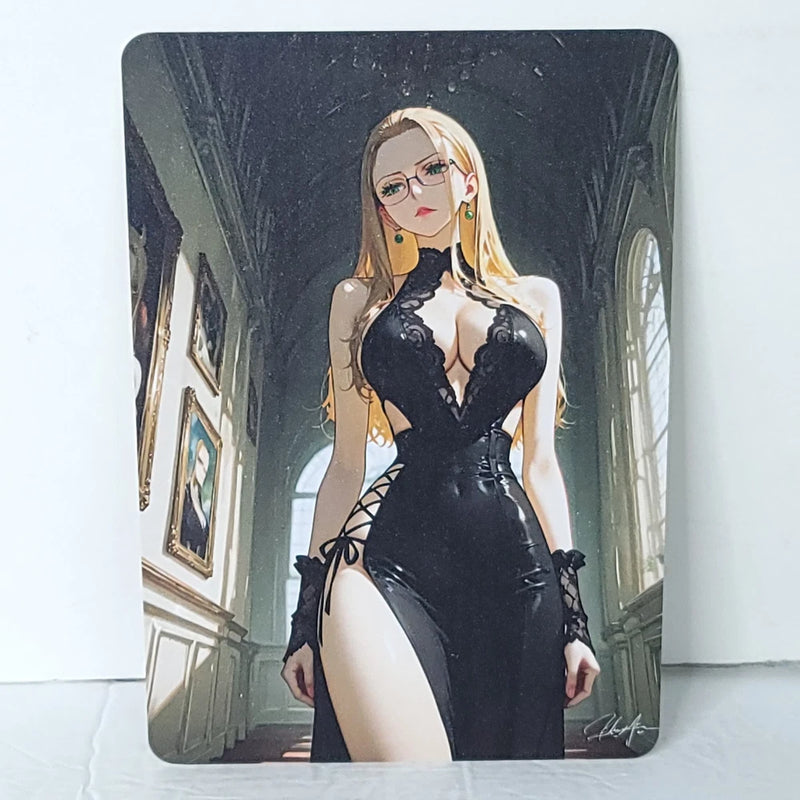 Kalifa Black Dress Premium Waifu Card Anime Girl Wall Art Oversized Board A5 Model