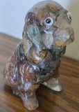 Vtg. Lucite Resin Dog Vomit Rock Figurine Mid Century Kitsch Spaniel Googly Eyes Model