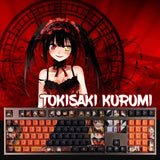 Anime Date A Live Tokisaki Kurumi PBT Keycap Set For 108 Key Mechanical Keyboard Model