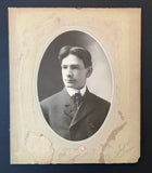 Antique Photo Portrait on Board Young Dapper Man Read Description Damaged Model