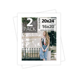 16x20 2 Pack 20x24 White Photo Mat Boards 4-Ply Acid-Free Bevel Cut Framing Model