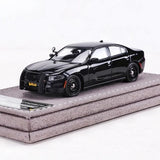Open Mask 1:64 Dodge Charger Police Interceptor - Black Die Cast Alloy Car Model Model