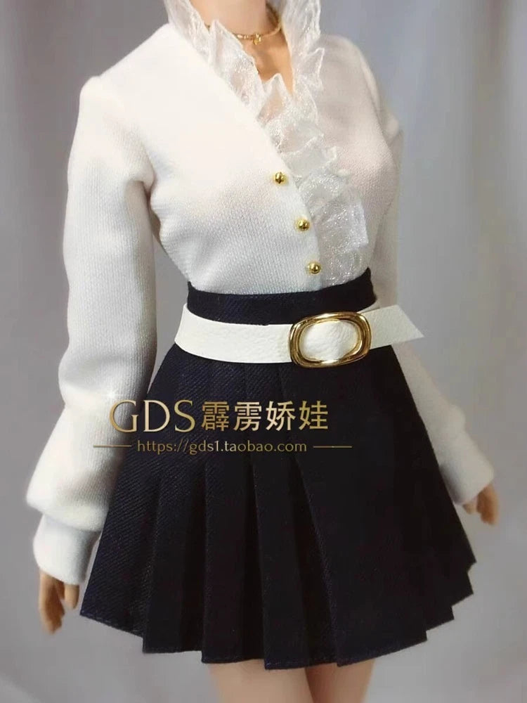 1/6 Female Long Sleeve Top Pleated Skirt Set Model For 12" Action Figure Body Model