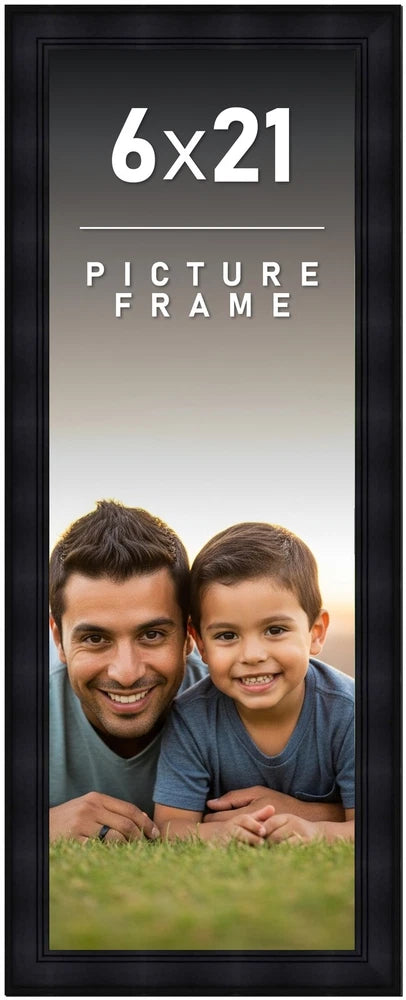 6x21 Frame Black Picture Frame Complete Modern Photo Frame UV Acrylic, Acid Free Model