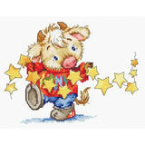 New Luca-S Cross Stitch Kit Calf with stars-B1182 Model