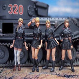 1/35 Female Military Chariot Soldiers 4 Resin Figures Model Kit Unpainted DIY Model