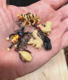 Vintage Celluloid Charm Bracelet Cracker Jack Prizes Oswald Tiger Penguin Old Charms