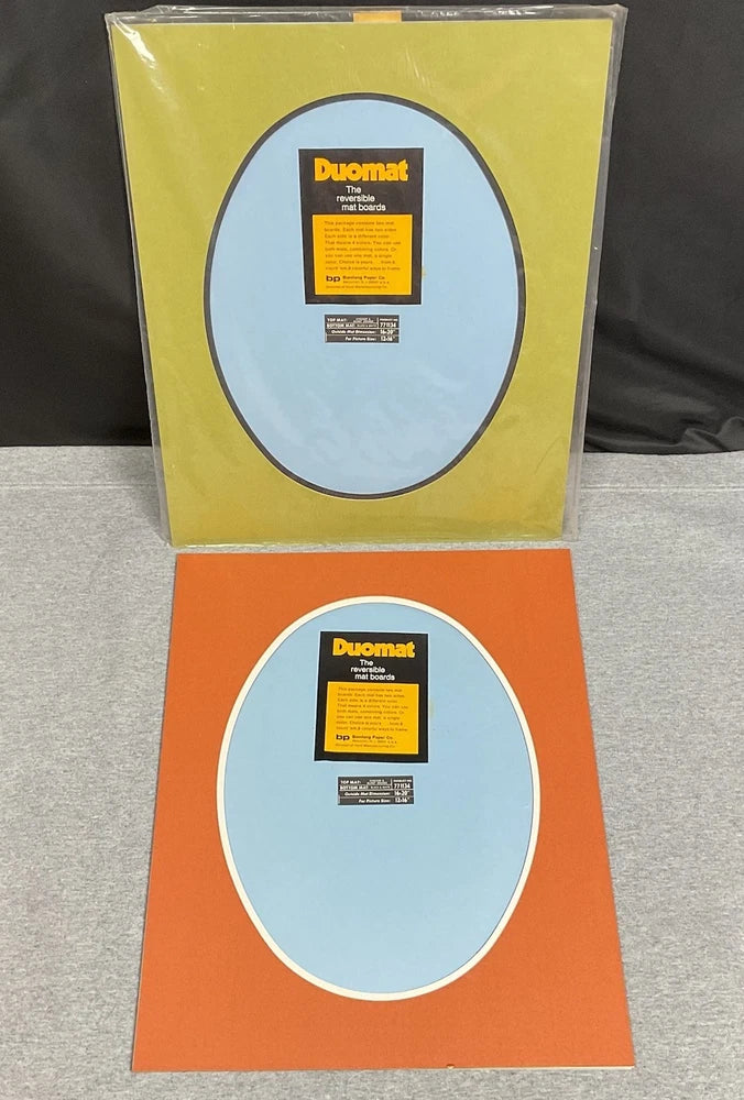 Vintage Duomat Reversible Mat Boards 16 X 20¡± Round Picture Opening 12 X 16¡± New Model