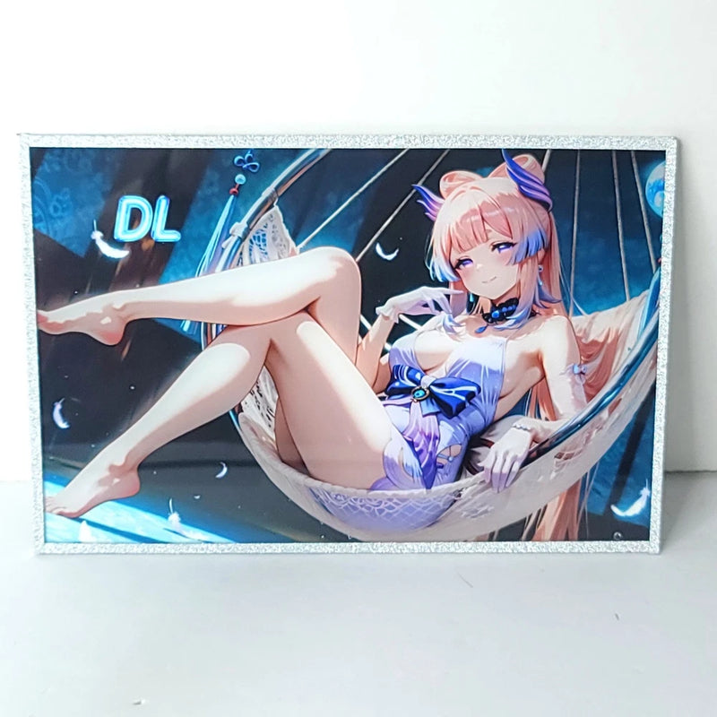 Kokomi Silver Double Sided Premium Waifu Card Anime Wall Art Oversized Board A5 Model