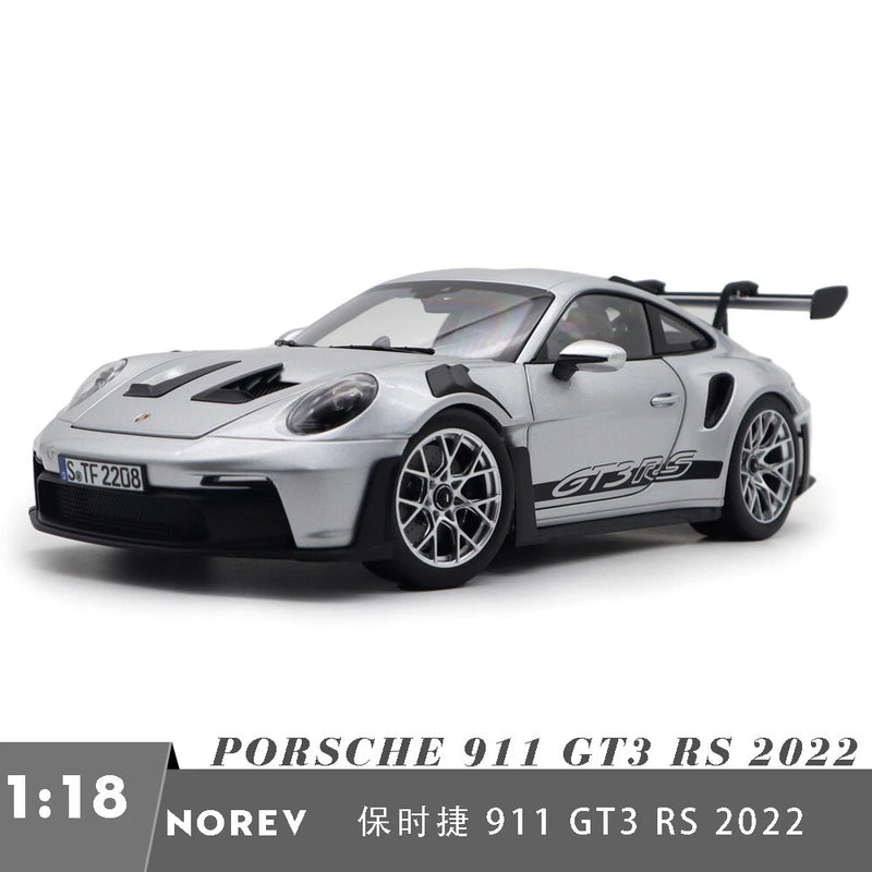 1/18 Porsche 911 992 GT3 RS 2022 Norev 187357 GT Silver Diecast Model Toy Car Model
