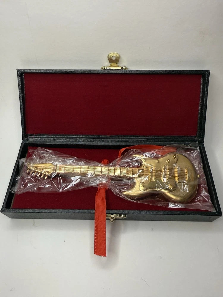 Guitar Model Replica Display Mini Ornament Gold Plated Miniature Model