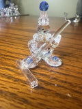 Vtg Austrian Crystal  Clown with Pink/  Broom Model
