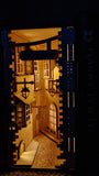 Book Nook Kit/Diorama - Magical Alley with lights - Bookshelf insert , DIY Model