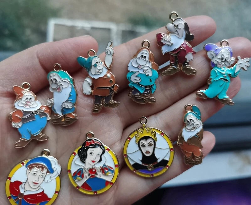 Lot 50 PC cartoon Princess Dwarf Charm earrings Pendants DIY Jewelry Making Charms