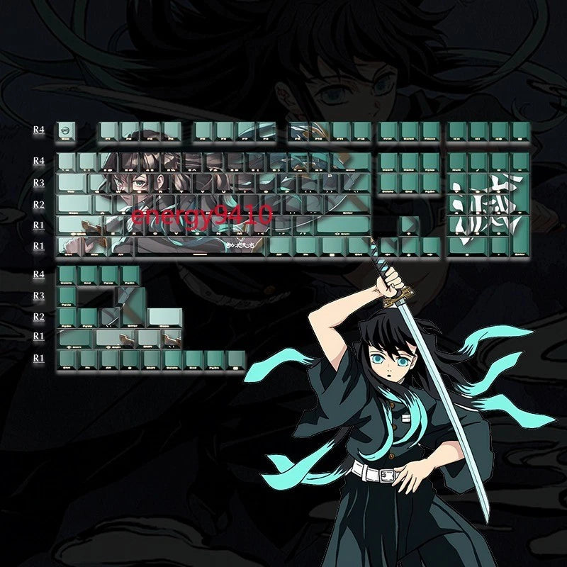 Demon Slayer Tokitou Muichirou 131 Keycap Side Engraved PBT Cherry MX For Keypad Model