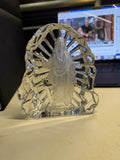 Jesus Christ Glass Art Figurine With Cross Etched Frosted 3D Display Piece Model
