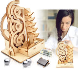 Solar 3D Wooden Puzzle Marble Run DIY Model Kit Craft Sets Educational Wood Mech Model