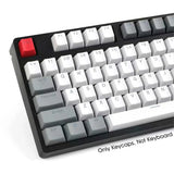 White Gray PBT Double-shot Keycap Set 105 OEM Profile for Cherry MX Keyboard Model