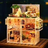 DIY DollHouse Kit LED Lighting Miniature Building House Model Creative Gifts Toy Model