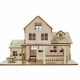 3D Wooden House Model Even Edges DIY Woodcraft House Kit Paintable for Teens Model