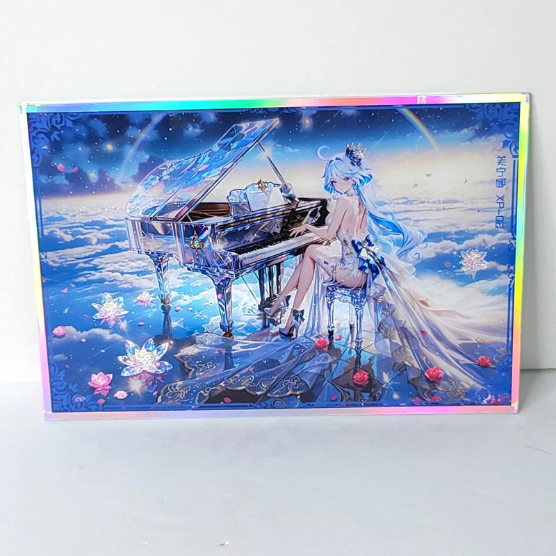 Furina Holo Piano Waifu Card Anime Girl Wall Art Oversized Board A5 Model