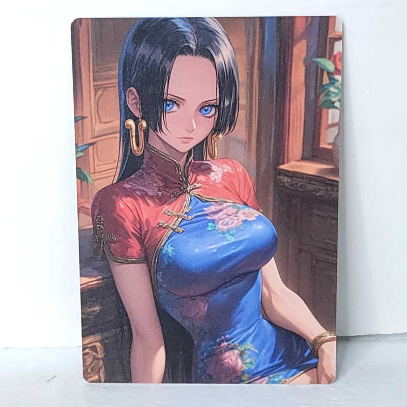 Boa Hancock Double Sided Blue Waifu Card Anime Girl Wall Art Oversized Board A5 Model