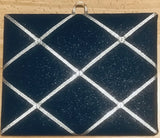 French Bulletin Board Photo Memo Board Blue Silver Sparkles Print 8 x 10 inches Model