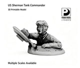 US Sherman Tank Commander 1/35 1/24 1/16 Scale Soldier Figure Model Kit Model