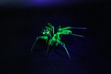 Total Black Green Uranium Glass Spider Figurine ¨C Miniature Insect ¨C Sci-Fi Glow Model