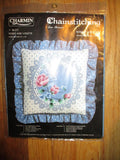 NOS Vintage Janlynn Charmin Chainstitching 14X14 Pillow Kit Roses & Violets NEW Model