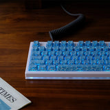 Backlit Blue PBT Dyesub Vortex Keycap Set Shine Through Cherry Profile Keycaps Model
