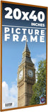 20x40 Honey Pecan Flat Wood Frame with UV Acrylic and Acid Free Foam Board Model