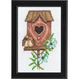 Permin counted cross stitch kit "Birdhouse Rosa", 9x14cm, DIY, 13-9423 Model