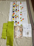 Vtg Complete DIY Apron Kit ~ Bird Motif Fabric Circa 1969 ~ Midcentury Craft Model