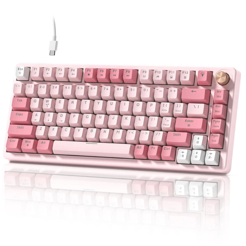 Womier VK75 Wired Mechanical Keyboard Hot-Swap Pink 78-Key PBT PC Model
