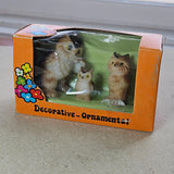 Vtg 70s Hand Painted Miniature Owl Family Set 3pc Terrarium Decor Hong Kong Model