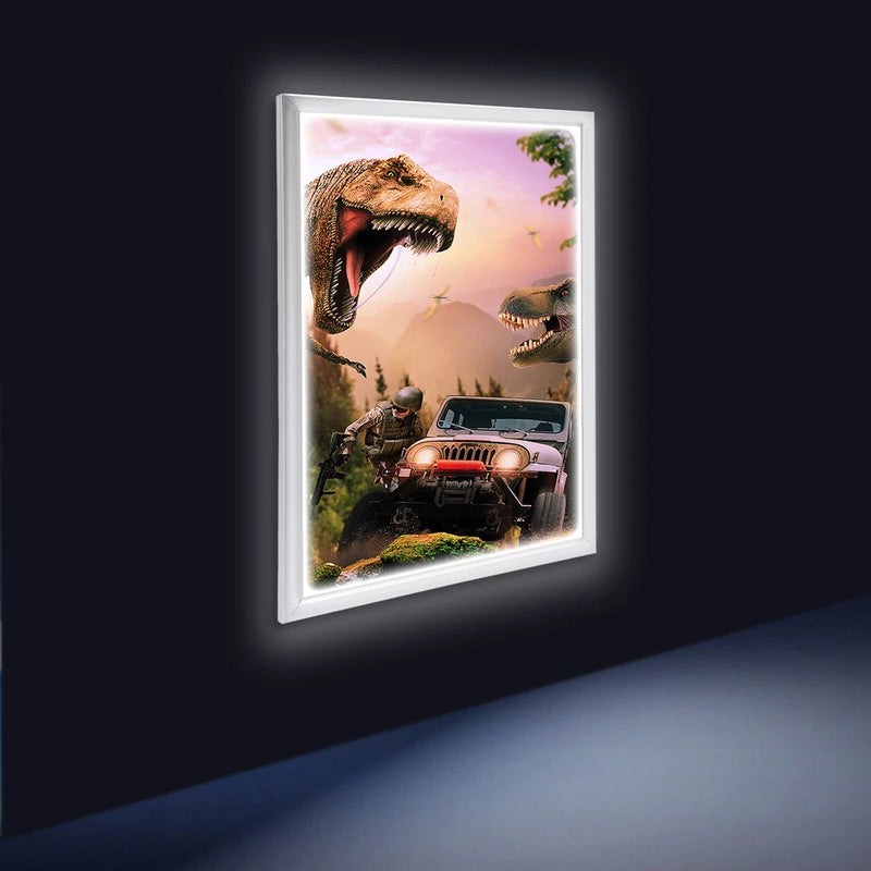 24"x36" LED Light Box Movie Poster Display Advertise Frame Silver Art Display Model