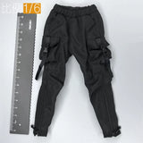 1/6 Scale Soldiers Clothes Trendy Fashion Black Pants Trousers Model F 12