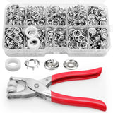 200Set Metal Snap Button Kit - Silver Hollow Snaps for Fabric with Fastener P... Model