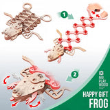 Mr.Playwood Mechanical Frog Puzzle - DIY Wooden 3D Model Gift Construction Kit Model