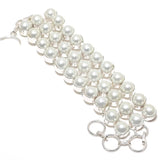 Natural Pearl Gemstone Handmade 925 Sterling Silver Bracelet 7-8" Gift m774 Charms