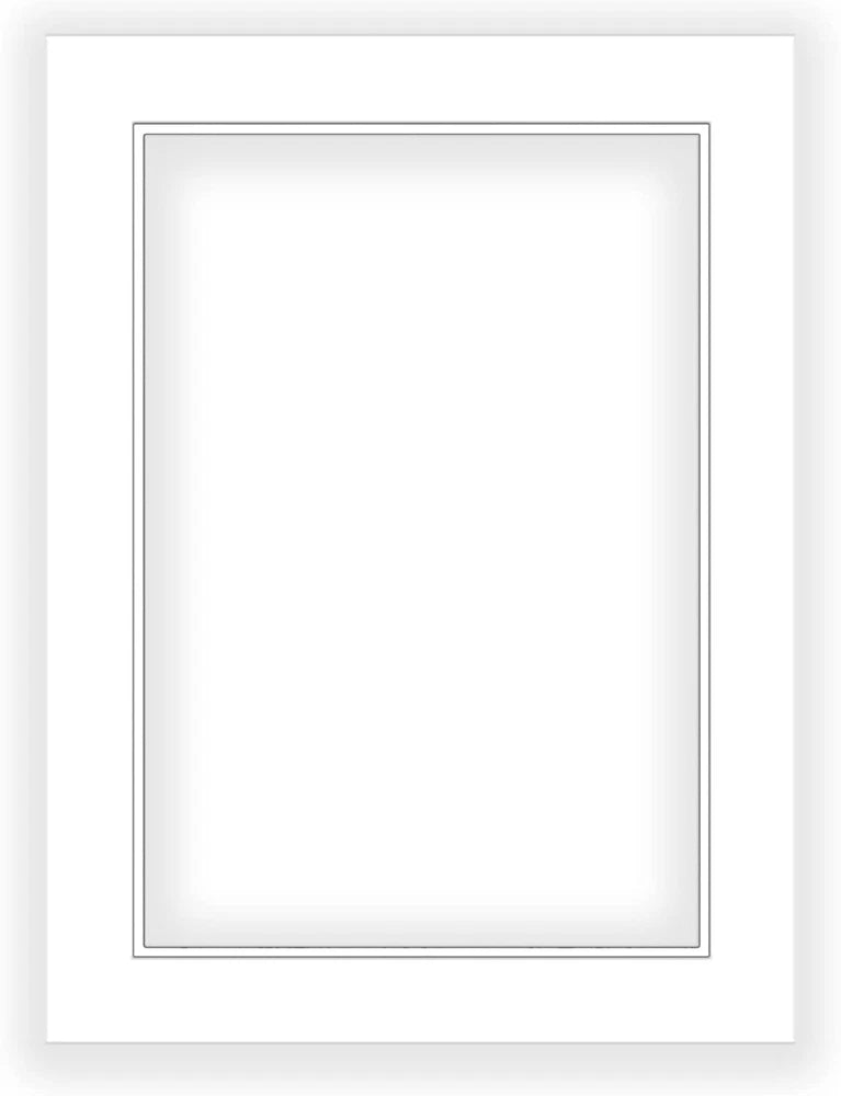 8.5X11 Mat for 5.5X8.5 Photo - Precut White on White Double Mat Picture Matboard Model
