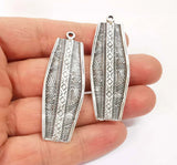 2 Ethnic Dangle Charms Antique Silver Plated jewelry Accessories G24656 Charms
