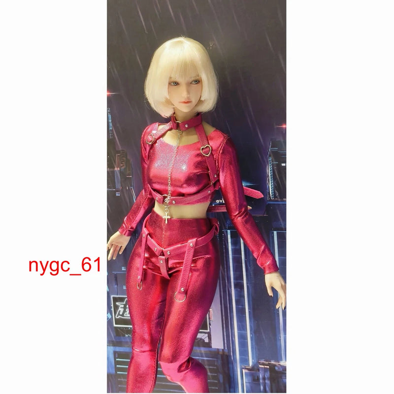 1/6 Motorcycle Pink Cyber Tight Suit Clothes For 12" Female Action Figure Body Model