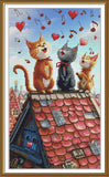 Counted cross stitch kit DIY unprinted canvas Three cats Hand embroidery 4249 Model