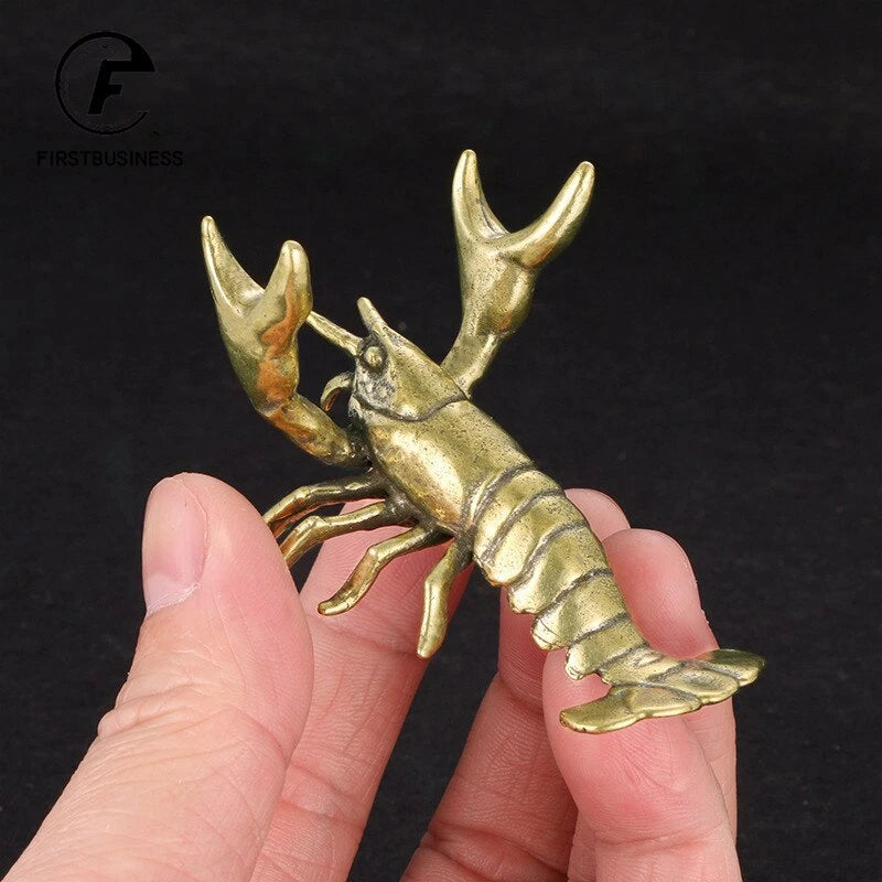 Brass Crayfish Pen Holder Animal Statue Tabletop Figurine Home Decor Gifts New Model