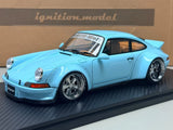 Ignition Model 1/18 RWB Porsche Backdate Light Blue Resin Car Model -IG3878 Model