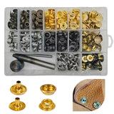 Leather Snaps and Fasteners Kit, 120 Set Brass 304 Stainless Steel Heavy Duty... Model
